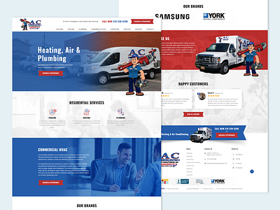 heating, air and plumbing web design adobe illustrator adobe photoshop adobe xd air and plumbing web design branding clean clean ui colourful commercial creative figma heating illustration morden plumber plumber service plumbing red and blue residential