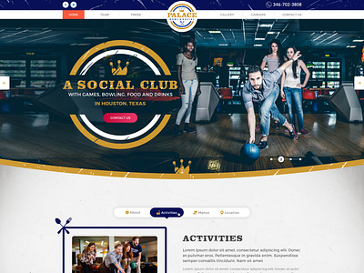 Social club web design