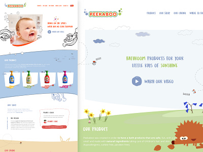 Peekaboo - Homepage (Pitch Concept) children hedgehog illustration web design