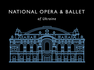 National Opera & Ballet of Ukraine design graphic icon illustration web