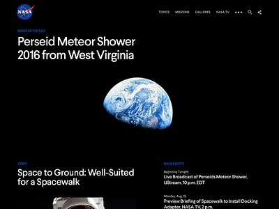 NASA Website Redesign Concept clear minimalism nasa process space ui ux web website