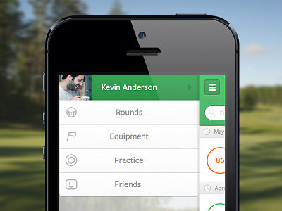App Menu app golf icons ios menu nav navigation sketch sketchapp sports