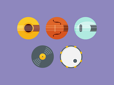 Instrument Icons bass dj drum guitar icons instruments music record violin