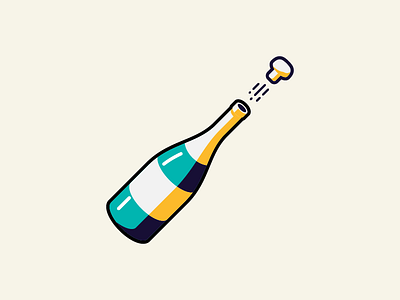 Champagne for my real friends bottle champagne color cork illustration pop retro