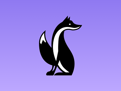 Sly Guy animal black fox logo mark white