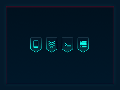 Cyberpunk Icons badge banner cyberpunk game glow icon