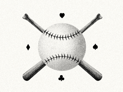 On Deck baseball bat card club diamond hearts
