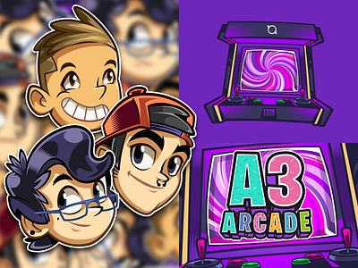 A3 Arcade Gaming Team arcade brand cartoon characters design gamer games gaming illustration logo vector