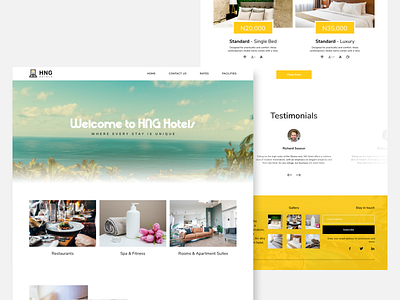 HNG Hotel Landing Page design homepage hotel hotels ui ux web website