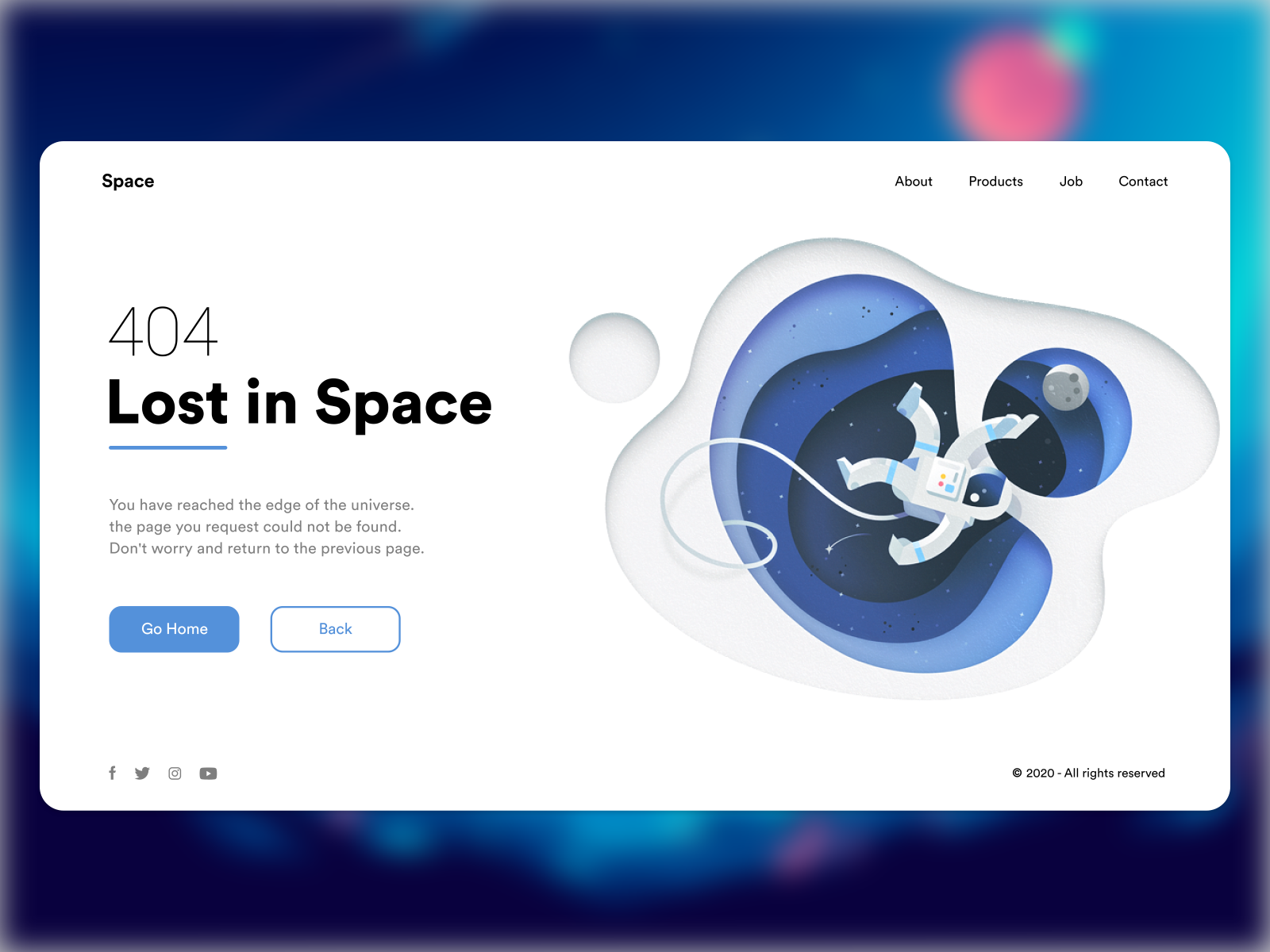 Error 404 Page Lost In Space By Mohamad Chalak On Dribbble