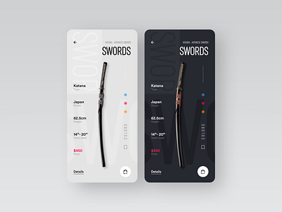 Order Katana App adobe adobexd app app design black cart clean colors design katana new online order shop shot sword ui uiux white