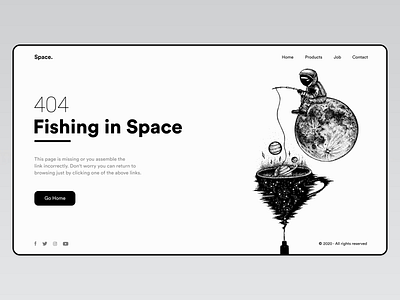 Error 404 -Page #002 adobe adobexd black blackandwhite clean colors design error 404 illustraion new online popular shot space typography ui uiux website white whitespace