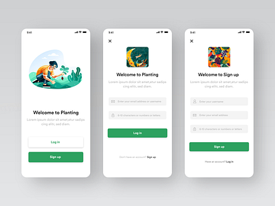 Planting App #002 adobexd app app design awesome design black clean colors design green illustration new planting app plants popular ui white