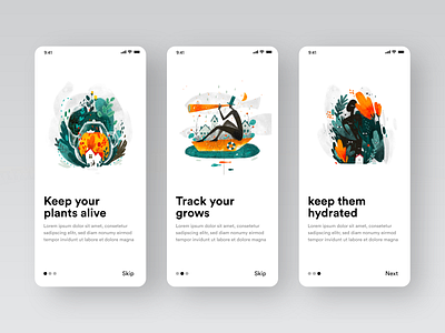 Planting App #005 adobexd app app design awesome design black clean colors design green illustration new planting planting app plants popular ui white