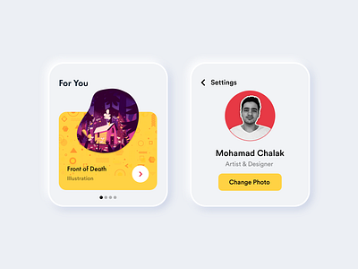 Illustration Watch App #001 adobexd app app design awesome design black clean colorfull colors design illustration illustration app new popular profile ui watch watch app white