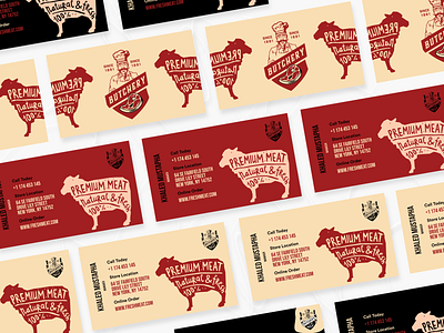 Business Card #016 adobexd app app design awesome design black branding busniess card butcher clean colors design illustration meat new popular red typography ui white
