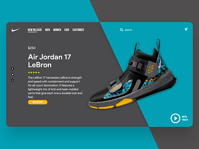 Nike LeBron Sport Shoes adobe adobexd awesome design blue branding clean design grey new nike nike running online psd shopping shot sport ui website yellow