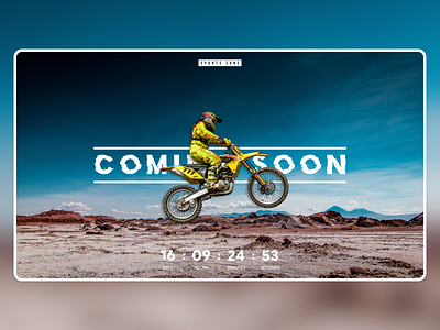 Coming Soon Website adobe adobexd adventure awesome design clean coming coming soon forest motorbike motorsport moutains new psd shot soon sport time ui website zone