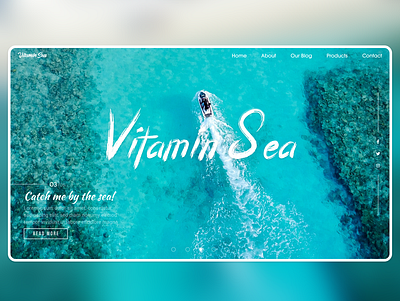 Vitamin Sea Website adobexd artwork awesome design blue clean landing new ocean online product product design psd sea shot ui vitamin website white