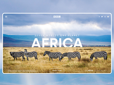 BBC Website-Africa adobe adobexd africa african animals animals bbc blue clean colors design new psd redesign shot ui uiux website