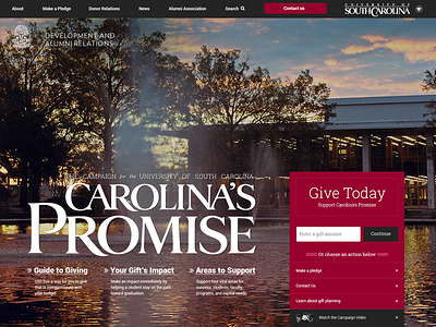 The University of South Carolina responsive website