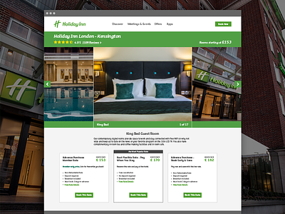 Holiday Inn Rate Concept #1 holiday inn hotel travel usability testing ux