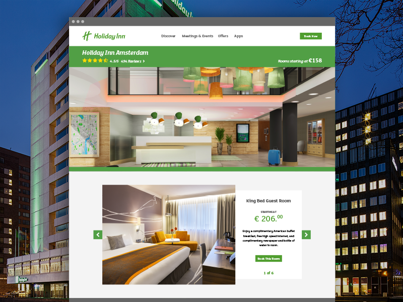 Holiday Inn Rate Concept 2 by Matthew Hensler on Dribbble