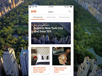 The IHG App - Offers app carousel graphik hotel ihg ios iphone kimpton new york travel