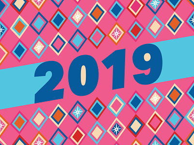 Hello 2019 2019 colorful happy new year pattern