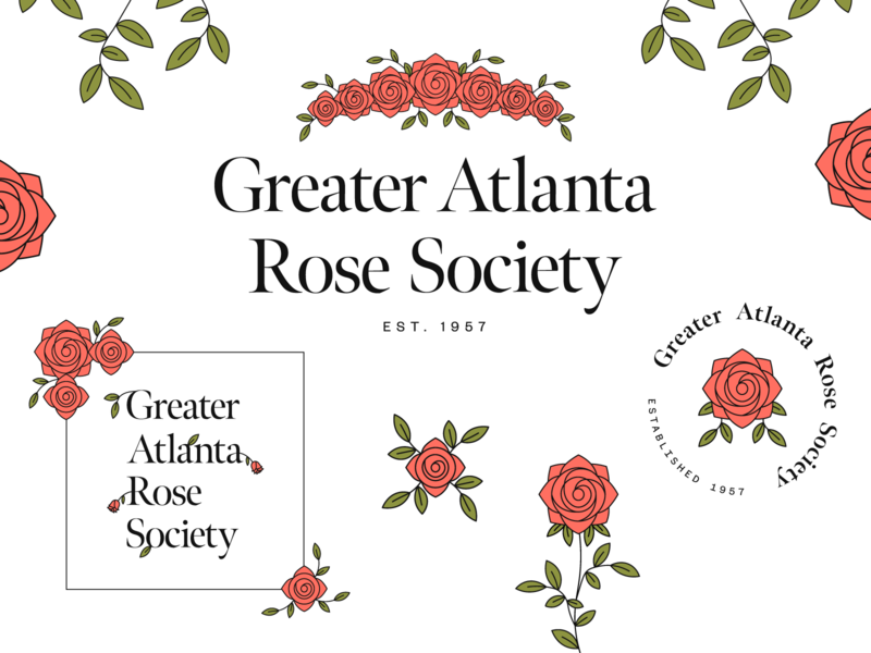 Branding for Greater Atlanta Rose Society brand branding livingcoral logo rose