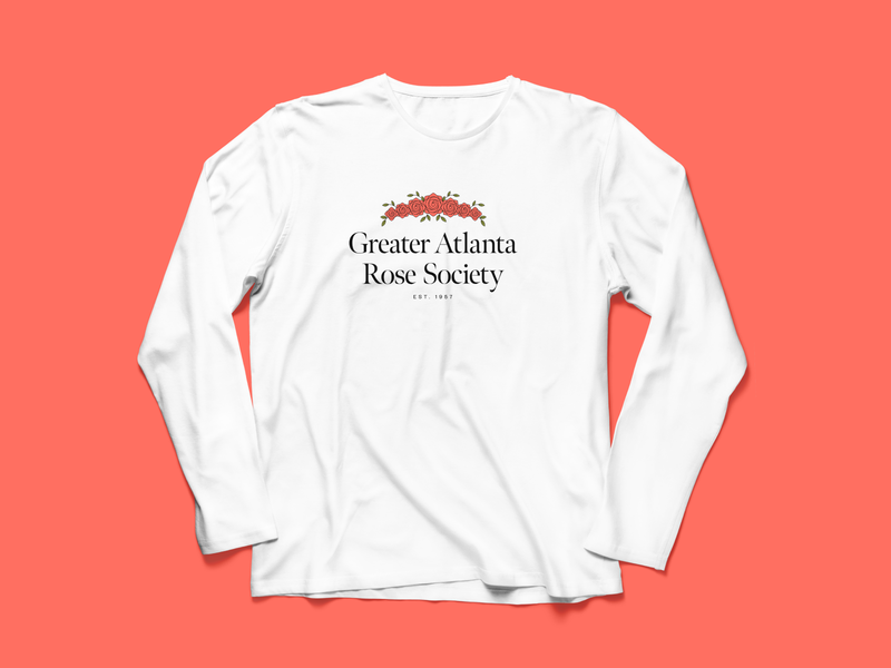 Merchandise for Greater Atlanta Rose Society branding livingcoral logo logo 2d logo 3d merchandise mockup rose t shirt