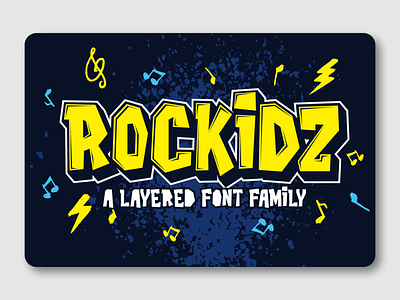 Rockidz display font display typeface font awesome font design font family fonts layered font logotype rock