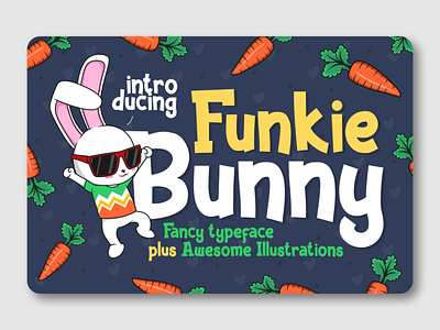 Funkie Bunny branding bunny display font display typeface easter bunny fancy font font awesome font design fonts illustration kids font logotype