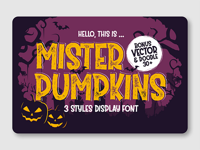 Mister Pumpkins advertisement bold font branding display font display typeface fancy font font awesome font design fonts halloween halloween bash halloween design halloween flyer halloween party kids font logotype pumpkins