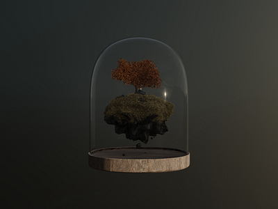 Floating Rock 3d blender design enviroment graphic design