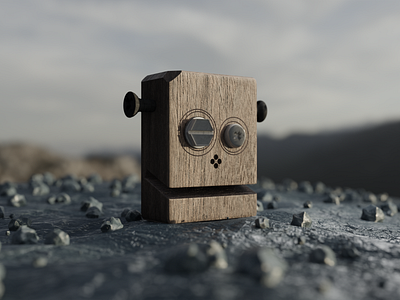 Wooden Robot 3d blender graphic design illustration