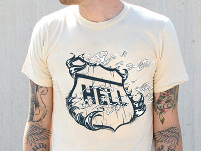 Highway to Hell shirt acdc hell highway illustration music roadtrip rock roll satan tshirt