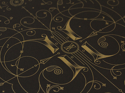 H screenprint black collective custom gold h hiatus lettering screenprint type typography