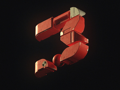 Numéro 3 3d nft type typography