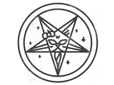 HAIL KITTY hail hello illustration kitty pentagram satan worship
