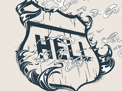 Highway to Hell acdc hard illustration print rock screenprint typography