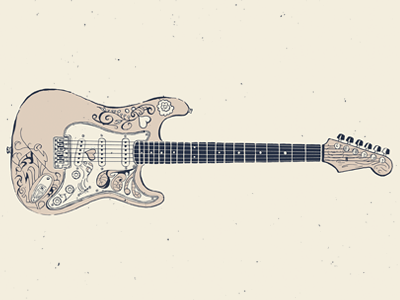 Hendrix guitar hendrix illustration jimi letterpress print