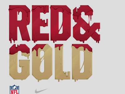 Nike Red & Gold apparel drip gold illustration nfl nike paint red shirt