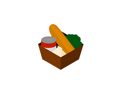 Food Bank design icon illustration isometric