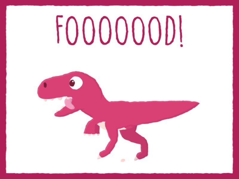 Hungry T-Rex! 2d animation after effect animal cute dinosaurus dragon illustration loop animation motiongraphics