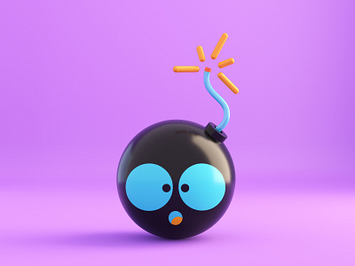 Crazy Bomb 3d 3d art 3d character 3d character modeling 3d illustration blender blender 3d bomb c4d character crazy cycles doodle doodling dribbble explosion illustration render rendering simple