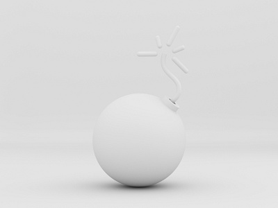 Crazy Bomb Clay 3d 3d art 3d character 3d character modeling 3d illustration blender bomb character character design clay crazy cycles doodle doodling dribbble illustration render rendering simple white