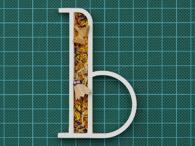 B for Briciole (Crumbs) 36days 36daysoftype 3d 3dprint a letter a day alphabet b b letter blender blender3d colors crumbs illustration letter pencil real typo typography vector
