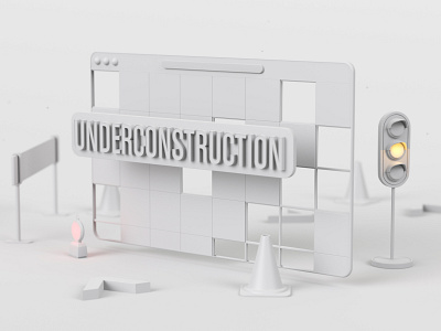 Underconstruction Clay 3d 3d art 3d illustration blender blender 3d clay cycles dribbble illustration isometric isometric design light lowpoly render rendering simple street under construction underconstruction white