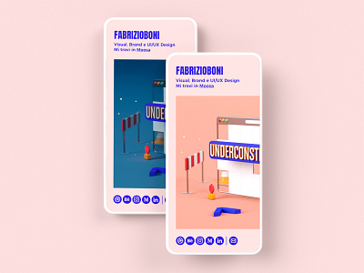 Underconstruction Mockup Mobile 3d 3d illustration blender cycles dark desktop dribbble illustration landing page lights mockup pink render street ui ux under construction web web design website work in progress